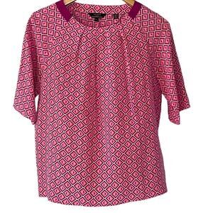 Ted Baker Pink Diamond 100% Silk Blouse Women's Size 1